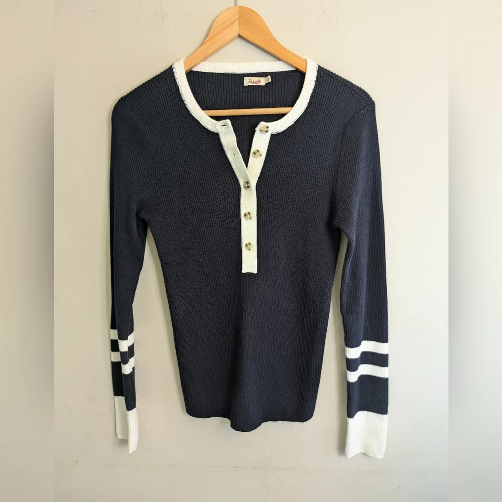 Faherty Navy Polo Shirt Size M - Picture 1 of 4